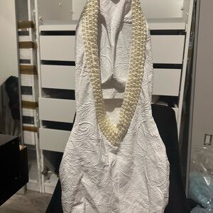 SOLD. White pearl low back dress